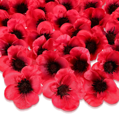 150 Pieces Red Fake Poppies Flowers Artificial Decor for Halloween | Wedding Centerpieces Bridal Bouquet Corsages Party Home Wizard Decorations Vase DIY Arrangements Memorial/veterans Day