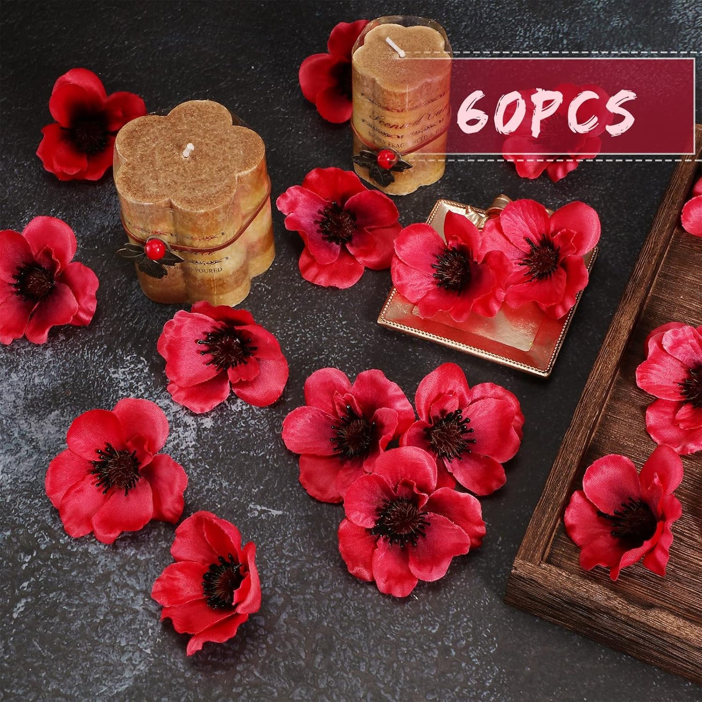 150 Pieces Red Fake Poppies Flowers Artificial Decor for Halloween | Wedding Centerpieces Bridal Bouquet Corsages Party Home Wizard Decorations Vase DIY Arrangements Memorial/veterans Day