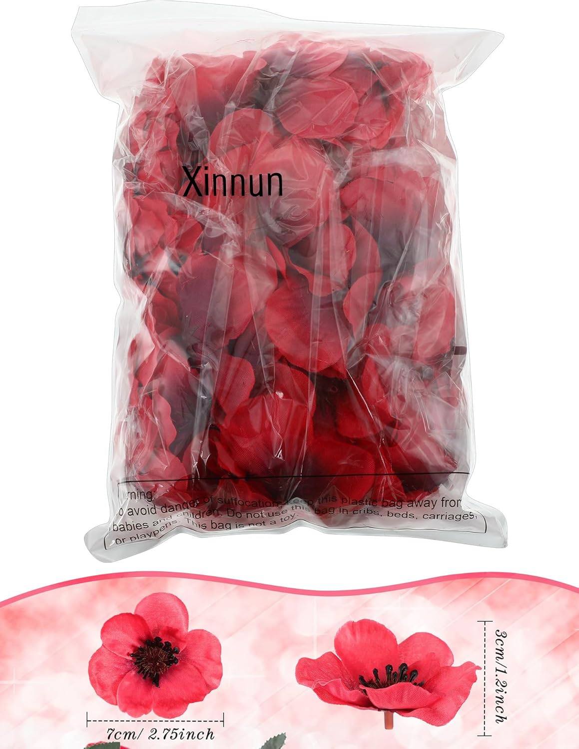150 Pieces Red Fake Poppies Flowers Artificial Decor for Halloween | Wedding Centerpieces Bridal Bouquet Corsages Party Home Wizard Decorations Vase DIY Arrangements Memorial/veterans Day