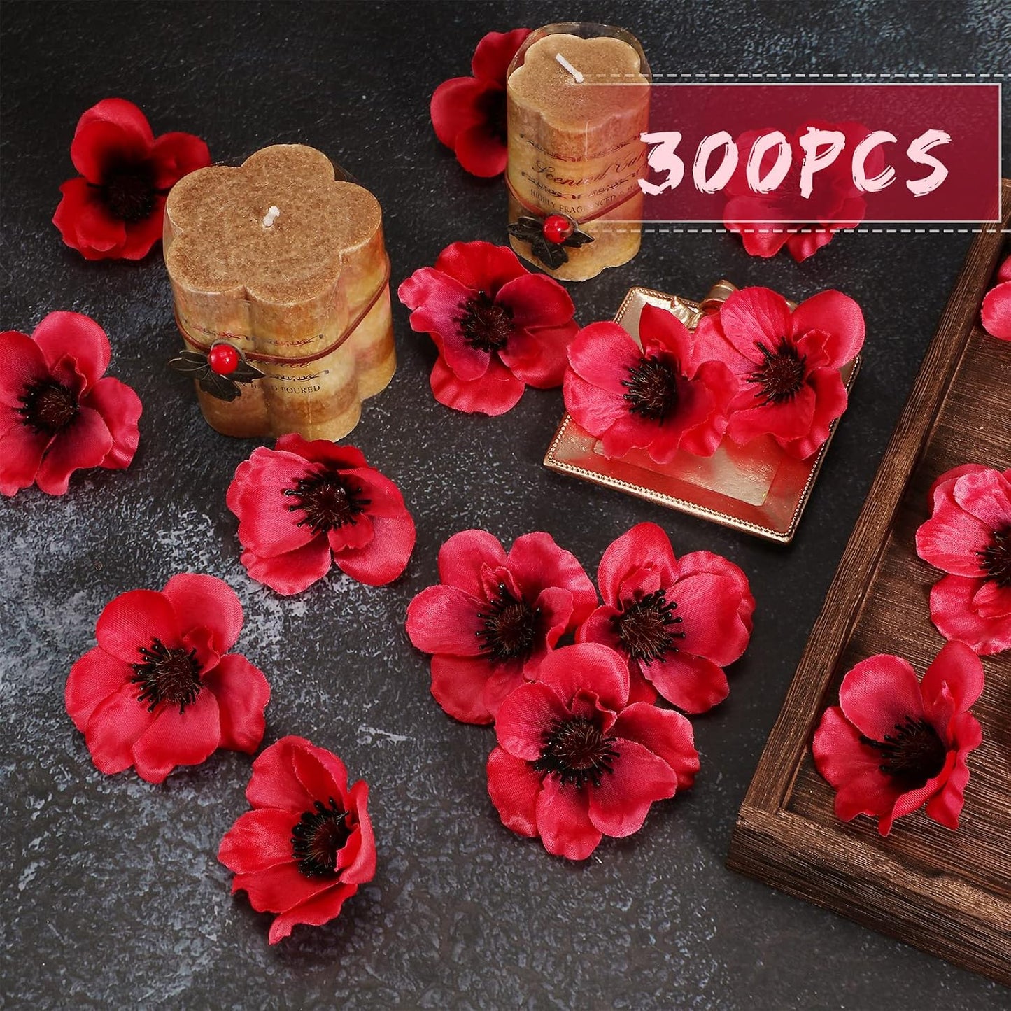 150 Pieces Red Fake Poppies Flowers Artificial Decor for Halloween | Wedding Centerpieces Bridal Bouquet Corsages Party Home Wizard Decorations Vase DIY Arrangements Memorial/veterans Day