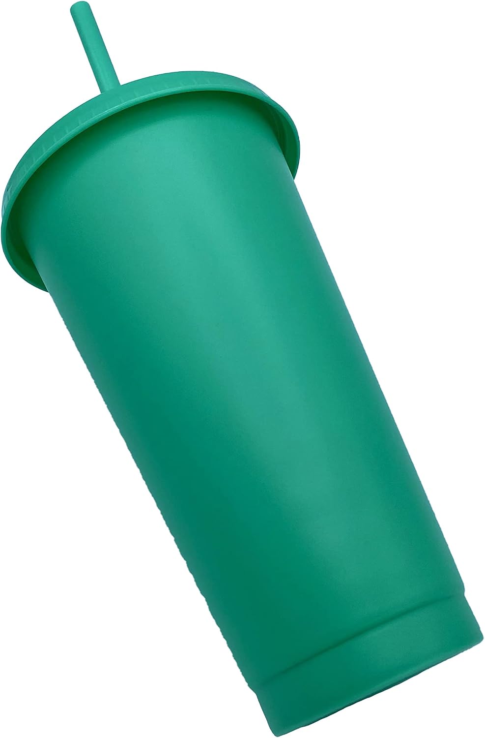24oz Reusable Bold Color Plastic Cold Cup Tumbler with Straw and Lid 4 Pack (PURPLE)