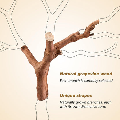 2 PCS Wooden Hamster Climbing Branches 5.9 in Natural Grapevine Syrian Hamster Chewing Toys Small Animal Habitat Decor Accessories for Gerbils Mice Rat and Dwarf Pets