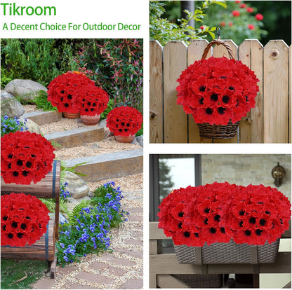 10Pcs Red Poppy Artificial Flowers 11" Real Touch No Fade PU Fake Flowers | for Wedding Centerpieces Bridal Bouquets Home Decor Vase DIY Arrangements Memorial/Veterans Day