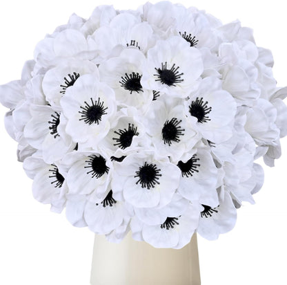 10Pcs Red Poppy Artificial Flowers 11" Real Touch No Fade PU Fake Flowers | for Wedding Centerpieces Bridal Bouquets Home Decor Vase DIY Arrangements Memorial/Veterans Day
