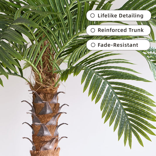 6FT Artificial Coconut Palm Tree Set of 2, Faux Sago Palm Plants