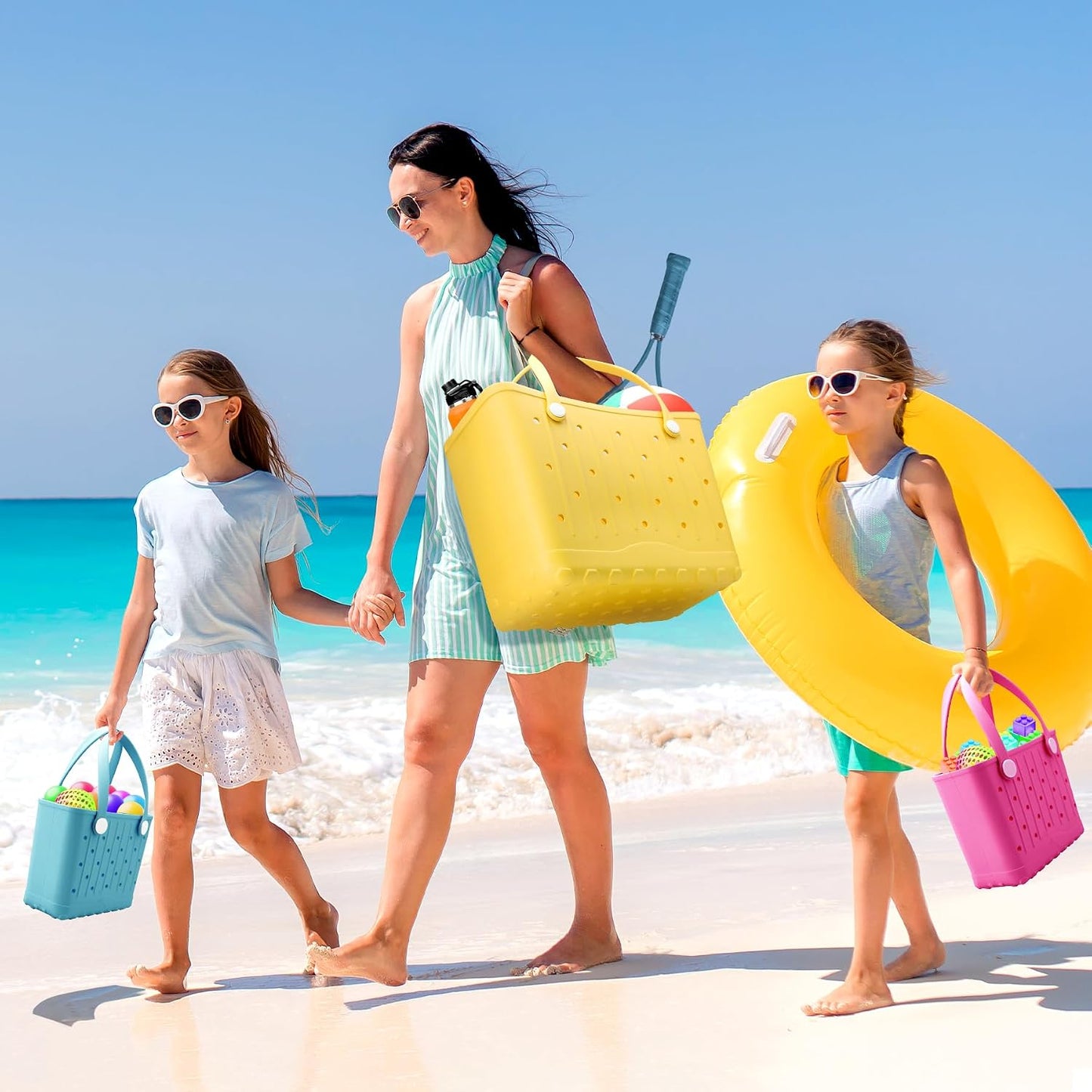 Small Rubber Beach Bags Creative EVA Beach Totes Waterproof Travel Bag for Beach, Picnic, Sports, Yoga