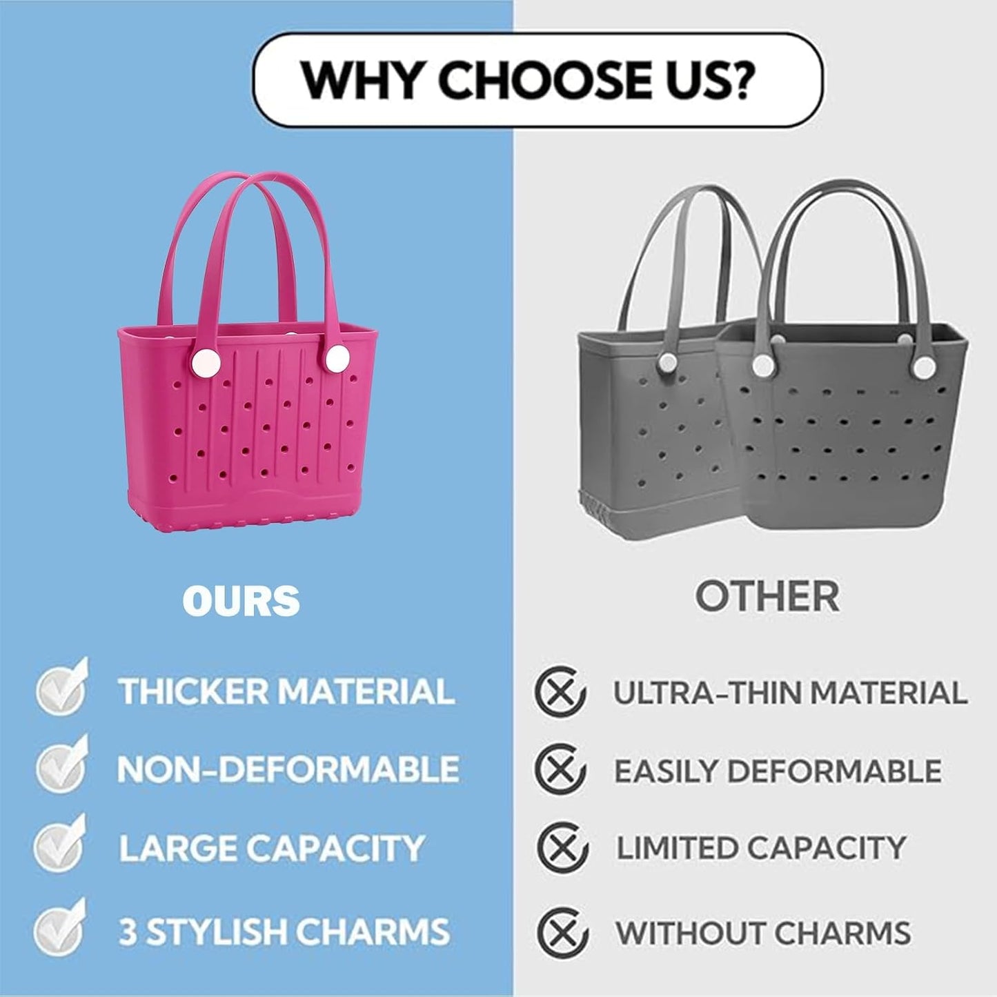 Small Rubber Beach Bags Creative EVA Beach Totes Waterproof Travel Bag for Beach, Picnic, Sports, Yoga