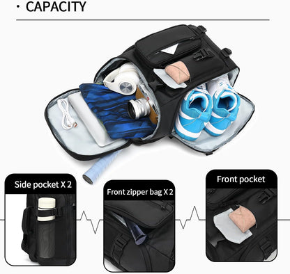 Gym Duffle Bag Backpack 4-Way Waterproof with Shoes Compartment for travel Sport Hiking laptop - Colors A