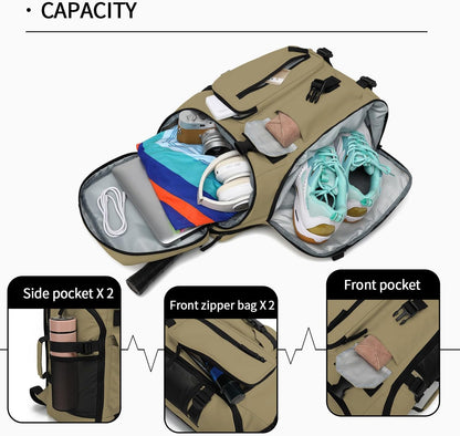 Gym Duffle Bag Backpack 4-Way Waterproof with Shoes Compartment for travel Sport Hiking laptop - Colors A