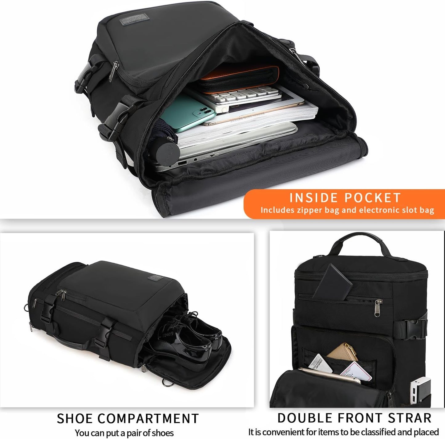 Gym Duffle Bag Backpack 4-Way Waterproof with Shoes Compartment for travel Sport Hiking laptop - Colors A