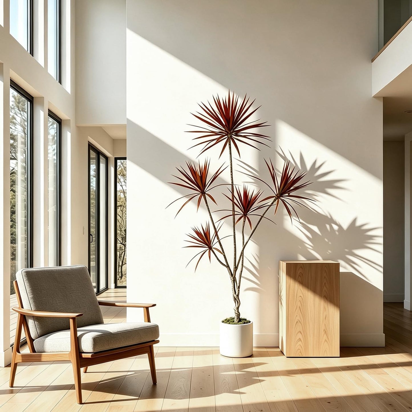 Dracaena Marginata Artificial Plant 6ft Tall Fake Tree Indoor Home | Premium Realistic Leaves & Natural Wood-Like Trunk, Faux Dracaena Tree Floor Plant in Decorative Pot, No Maintenance