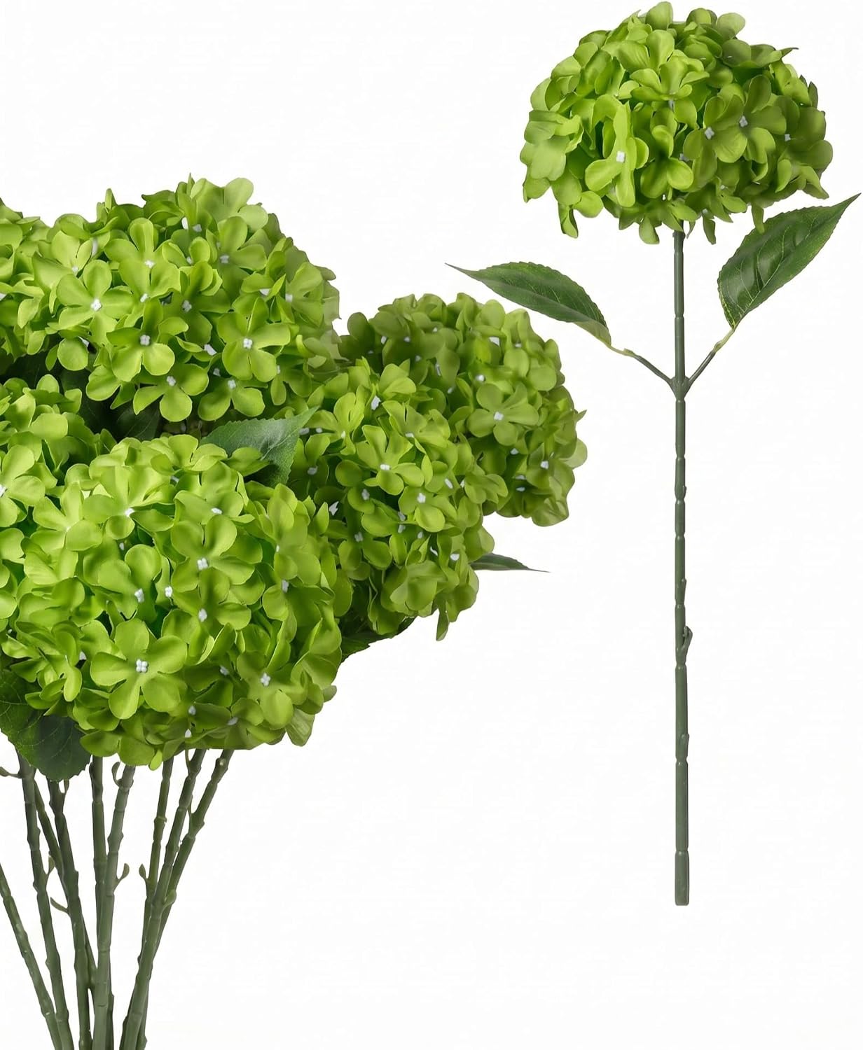 Blue Hydrangea Artificial Flowers 10pcs 22" Faux Hydrangea | Hydrangea Artificial Flowers with Stems Bouquets Arrangement for Home Table Centerpieces Wedding Birthday Party Decoration