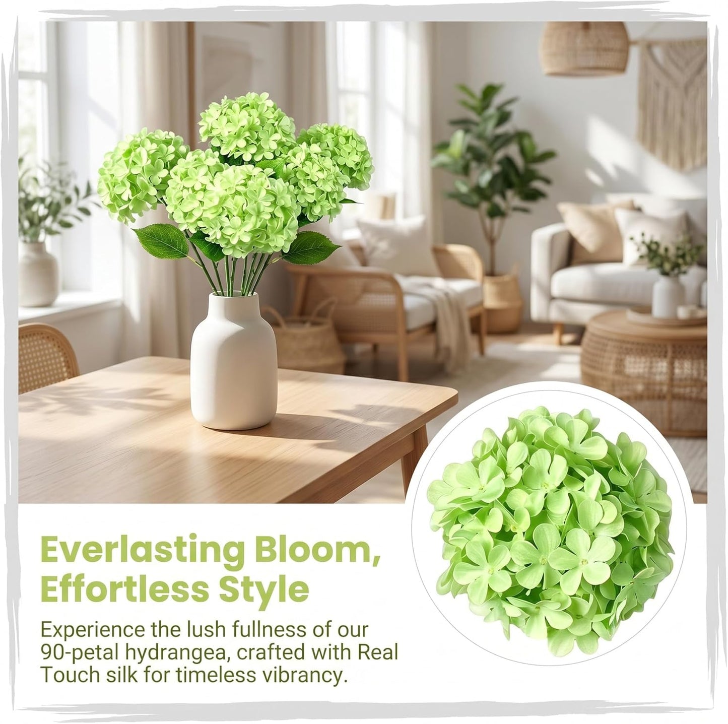 Blue Hydrangea Artificial Flowers 10pcs 22" Faux Hydrangea | Hydrangea Artificial Flowers with Stems Bouquets Arrangement for Home Table Centerpieces Wedding Birthday Party Decoration