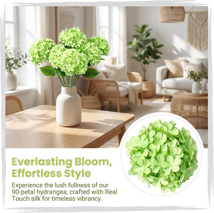 Blue Hydrangea Artificial Flowers 10pcs 22" Faux Hydrangea | Hydrangea Artificial Flowers with Stems Bouquets Arrangement for Home Table Centerpieces Wedding Birthday Party Decoration