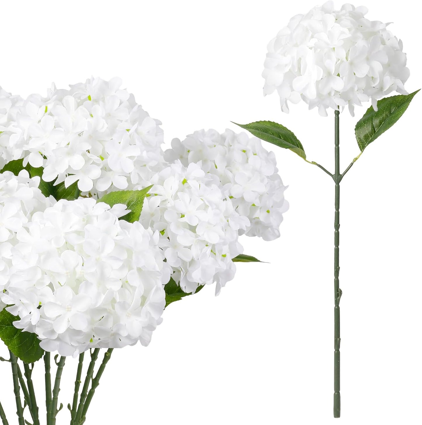 Blue Hydrangea Artificial Flowers 10pcs 22" Faux Hydrangea | Hydrangea Artificial Flowers with Stems Bouquets Arrangement for Home Table Centerpieces Wedding Birthday Party Decoration