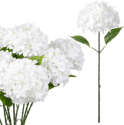 Blue Hydrangea Artificial Flowers 10pcs 22" Faux Hydrangea | Hydrangea Artificial Flowers with Stems Bouquets Arrangement for Home Table Centerpieces Wedding Birthday Party Decoration