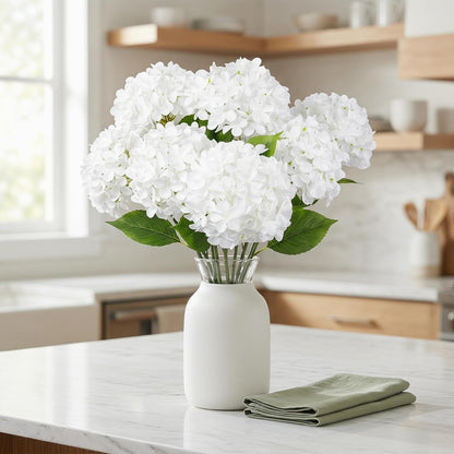 Blue Hydrangea Artificial Flowers 10pcs 22" Faux Hydrangea | Hydrangea Artificial Flowers with Stems Bouquets Arrangement for Home Table Centerpieces Wedding Birthday Party Decoration
