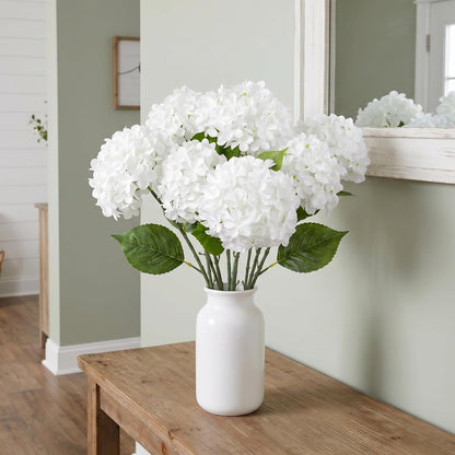 Blue Hydrangea Artificial Flowers 10pcs 22" Faux Hydrangea | Hydrangea Artificial Flowers with Stems Bouquets Arrangement for Home Table Centerpieces Wedding Birthday Party Decoration