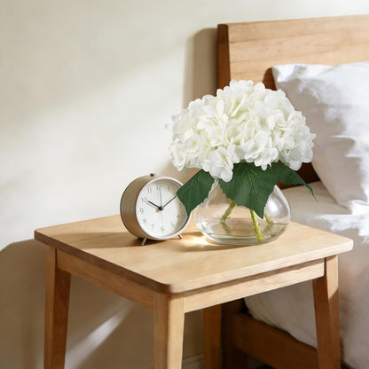 Artificial Hydrangea Flowers with Glass Vase & Fake Water - Faux Hydrangea for Home Table, Wedding Party, Office Decor | Realistic Fake Hydrangeas, Silk Flowers for Vase Arrangement(Hydrangea, white)