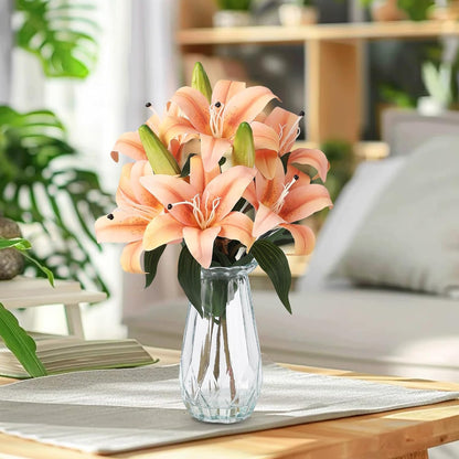 Artificial Hydrangea Flowers with Glass Vase & Fake Water - Faux Hydrangea for Home Table, Wedding Party, Office Decor | Realistic Fake Hydrangeas, Silk Flowers for Vase Arrangement(Hydrangea, white)