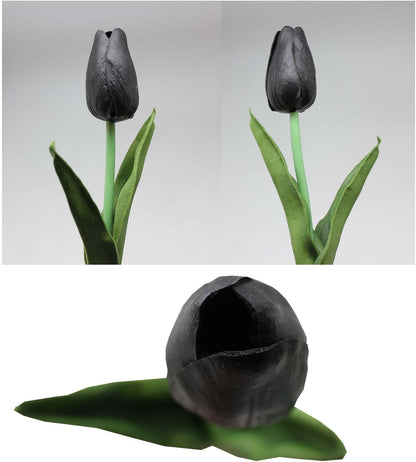 10-Heads Artificial Flowers PU Mini Real Touch Tulip Bouquets for Home Wedding Party Centerpiece Decoration (Coral) | 13.38 Inch,Real Touch PU Faux Floral,Mini Artificial Flowers for Home Decor Wedding Centerpiece Party Table Arrangment
