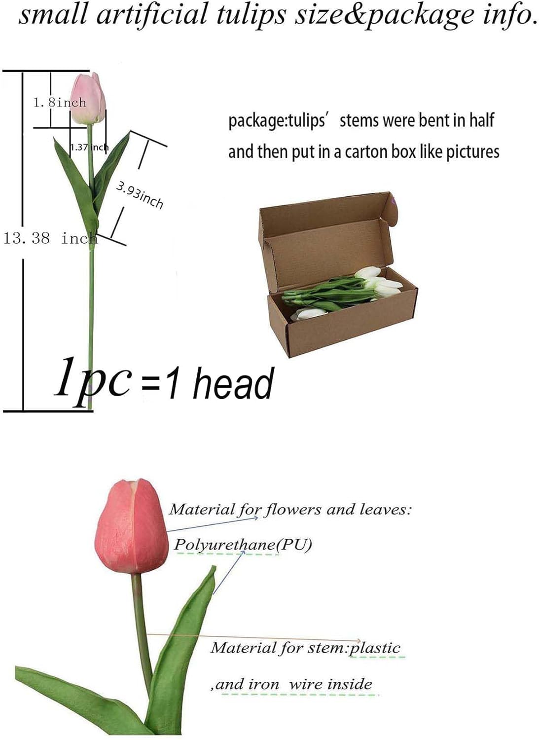 10-Heads Artificial Flowers PU Mini Real Touch Tulip Bouquets for Home Wedding Party Centerpiece Decoration (Coral) | 13.38 Inch,Real Touch PU Faux Floral,Mini Artificial Flowers for Home Decor Wedding Centerpiece Party Table Arrangment