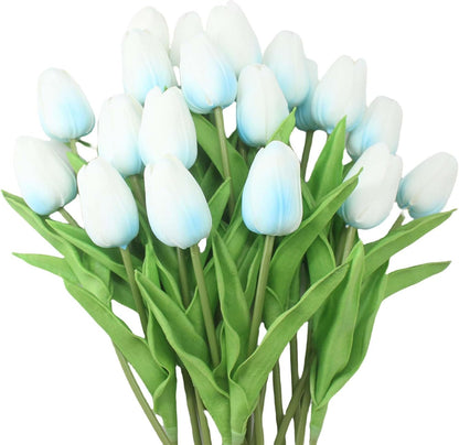 10-Heads Artificial Flowers PU Mini Real Touch Tulip Bouquets for Home Wedding Party Centerpiece Decoration (Coral) | 13.38 Inch,Real Touch PU Faux Floral,Mini Artificial Flowers for Home Decor Wedding Centerpiece Party Table Arrangment