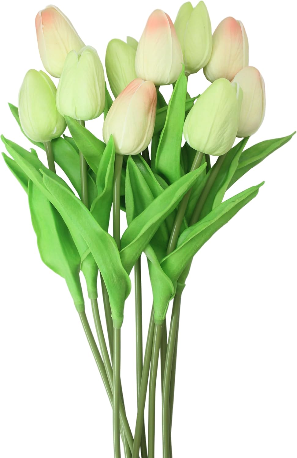 10-Heads Artificial Flowers PU Mini Real Touch Tulip Bouquets for Home Wedding Party Centerpiece Decoration (Coral) | 13.38 Inch,Real Touch PU Faux Floral,Mini Artificial Flowers for Home Decor Wedding Centerpiece Party Table Arrangment