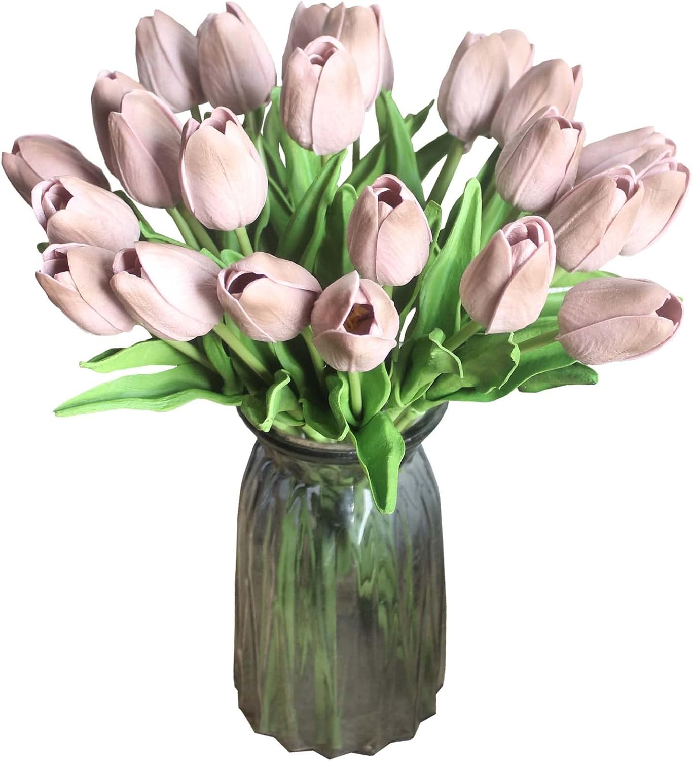 10-Heads Artificial Flowers PU Mini Real Touch Tulip Bouquets for Home Wedding Party Centerpiece Decoration (Coral) | 13.38 Inch,Real Touch PU Faux Floral,Mini Artificial Flowers for Home Decor Wedding Centerpiece Party Table Arrangment
