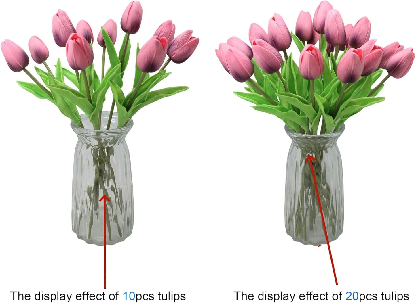 10-Heads Artificial Flowers PU Mini Real Touch Tulip Bouquets for Home Wedding Party Centerpiece Decoration (Coral) | 13.38 Inch,Real Touch PU Faux Floral,Mini Artificial Flowers for Home Decor Wedding Centerpiece Party Table Arrangment