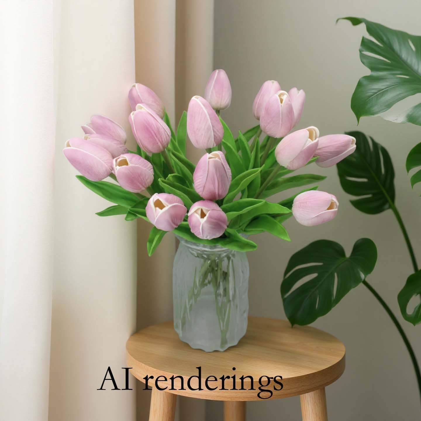 10-Heads Artificial Flowers PU Mini Real Touch Tulip Bouquets for Home Wedding Party Centerpiece Decoration (Coral) | 13.38 Inch,Real Touch PU Faux Floral,Mini Artificial Flowers for Home Decor Wedding Centerpiece Party Table Arrangment