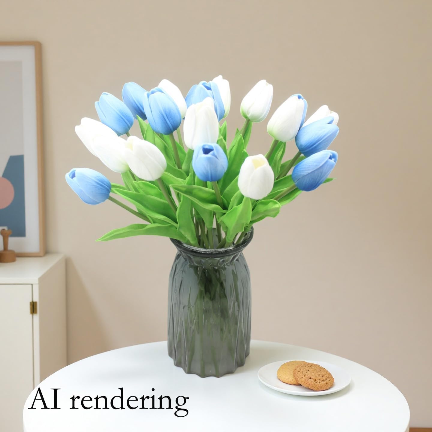 10-Heads Artificial Flowers PU Mini Real Touch Tulip Bouquets for Home Wedding Party Centerpiece Decoration (Coral) | 13.38 Inch,Real Touch PU Faux Floral,Mini Artificial Flowers for Home Decor Wedding Centerpiece Party Table Arrangment
