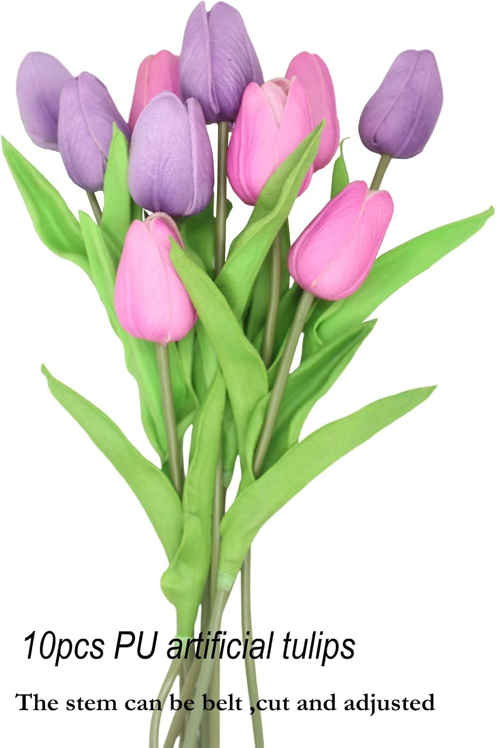 10-Heads Artificial Flowers PU Mini Real Touch Tulip Bouquets for Home Wedding Party Centerpiece Decoration (Coral) | 13.38 Inch,Real Touch PU Faux Floral,Mini Artificial Flowers for Home Decor Wedding Centerpiece Party Table Arrangment