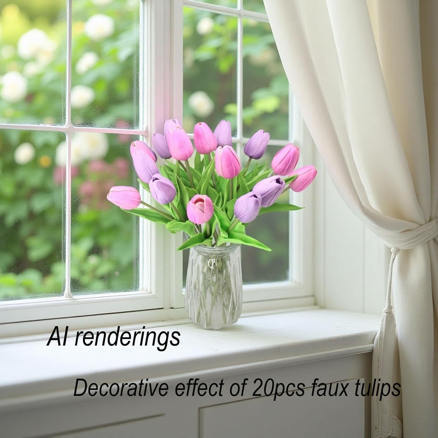 10-Heads Artificial Flowers PU Mini Real Touch Tulip Bouquets for Home Wedding Party Centerpiece Decoration (Coral) | 13.38 Inch,Real Touch PU Faux Floral,Mini Artificial Flowers for Home Decor Wedding Centerpiece Party Table Arrangment