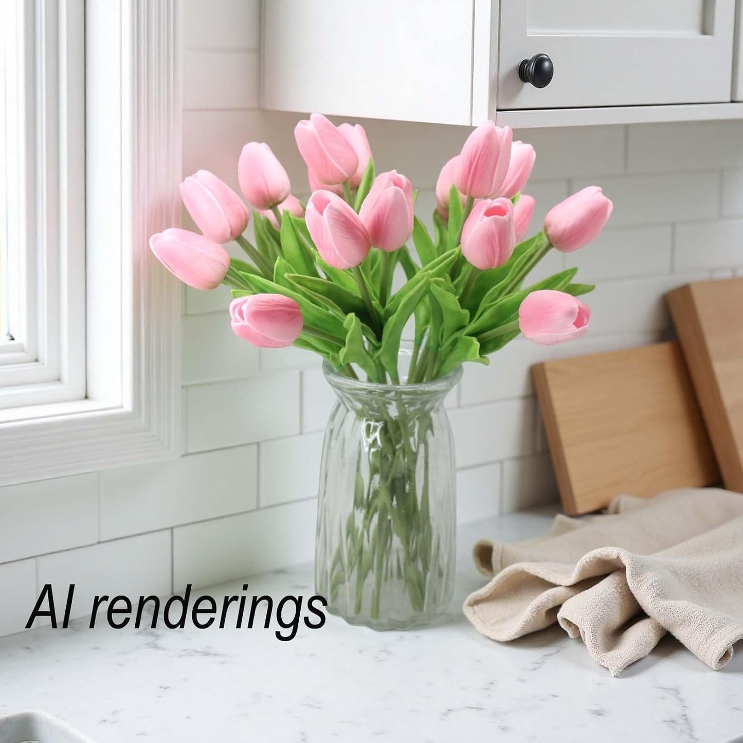 10-Heads Artificial Flowers PU Mini Real Touch Tulip Bouquets for Home Wedding Party Centerpiece Decoration (Coral) | 13.38 Inch,Real Touch PU Faux Floral,Mini Artificial Flowers for Home Decor Wedding Centerpiece Party Table Arrangment