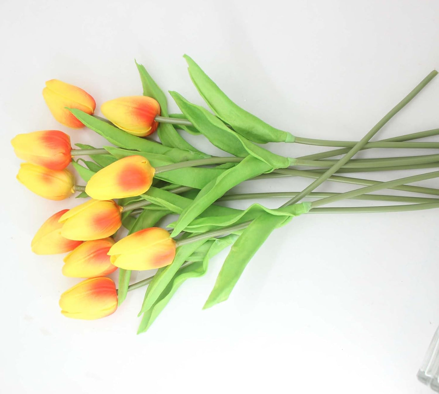 10-Heads Artificial Flowers PU Mini Real Touch Tulip Bouquets for Home Wedding Party Centerpiece Decoration (Coral) | 13.38 Inch,Real Touch PU Faux Floral,Mini Artificial Flowers for Home Decor Wedding Centerpiece Party Table Arrangment