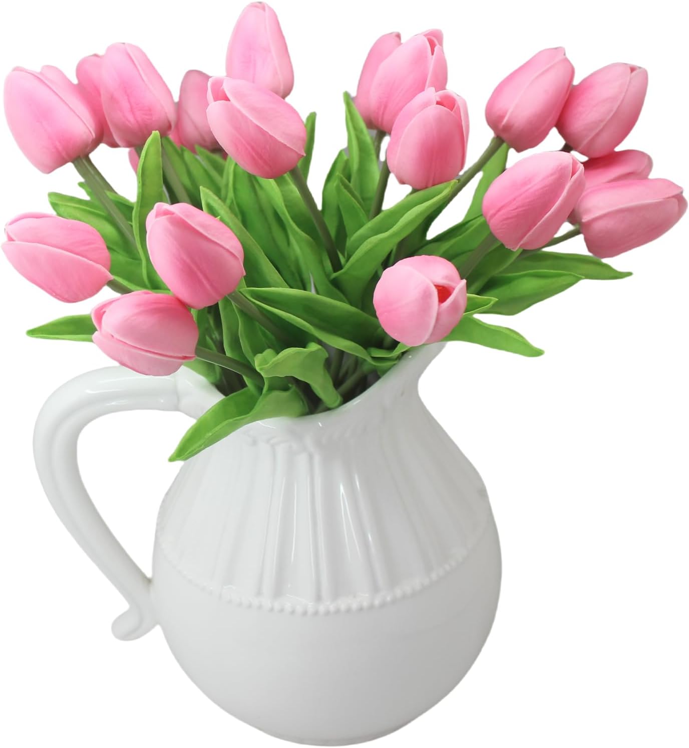 10-Heads Artificial Flowers PU Mini Real Touch Tulip Bouquets for Home Wedding Party Centerpiece Decoration (Coral) | 13.38 Inch,Real Touch PU Faux Floral,Mini Artificial Flowers for Home Decor Wedding Centerpiece Party Table Arrangment