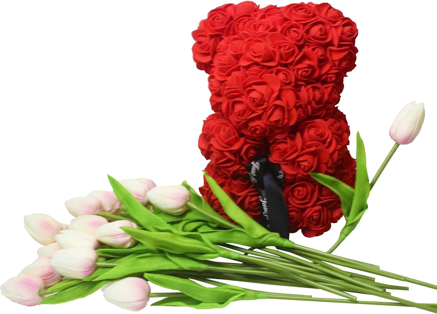10-Heads Artificial Flowers PU Mini Real Touch Tulip Bouquets for Home Wedding Party Centerpiece Decoration (Coral) | 13.38 Inch,Real Touch PU Faux Floral,Mini Artificial Flowers for Home Decor Wedding Centerpiece Party Table Arrangment