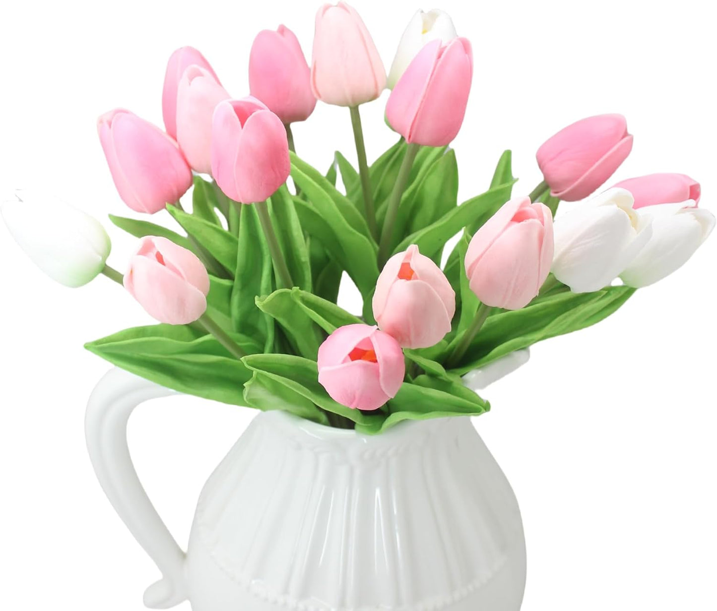 10-Heads Artificial Flowers PU Mini Real Touch Tulip Bouquets for Home Wedding Party Centerpiece Decoration (Coral) | 13.38 Inch,Real Touch PU Faux Floral,Mini Artificial Flowers for Home Decor Wedding Centerpiece Party Table Arrangment
