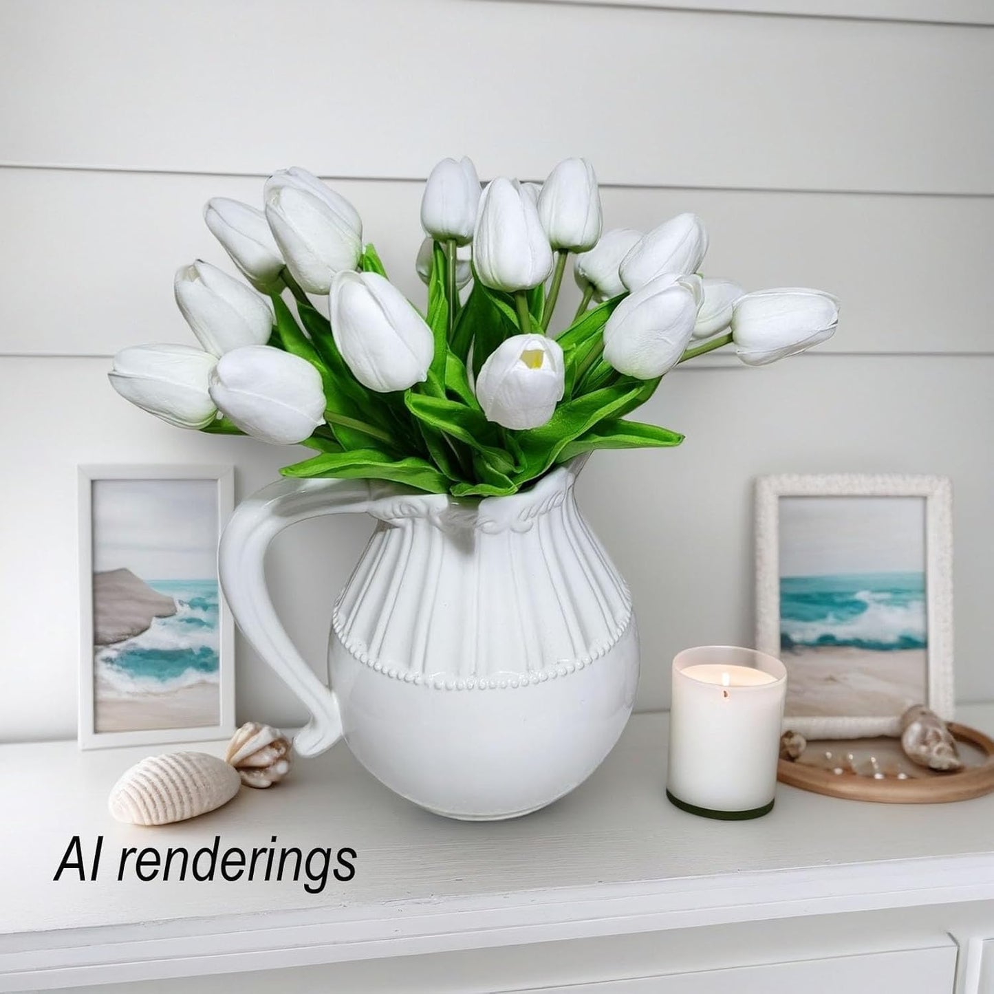 10-Heads Artificial Flowers PU Mini Real Touch Tulip Bouquets for Home Wedding Party Centerpiece Decoration (Coral) | 13.38 Inch,Real Touch PU Faux Floral,Mini Artificial Flowers for Home Decor Wedding Centerpiece Party Table Arrangment