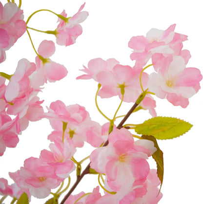 Artificial Cherry Blossom Tree 6ft Sakura with White Planter | 72” Tall Fake Pink Flower Plant, Faux Blooming Trees for Indoor Outdoor Home Office Wedding Entryway Decor