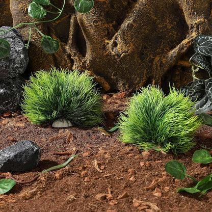 2pcs Artificial Aquarium Plants Decor Green Grass Plastic Hideout Waterscape Ornament Fish Tank Accessories for Turtle Betta Hides - Large