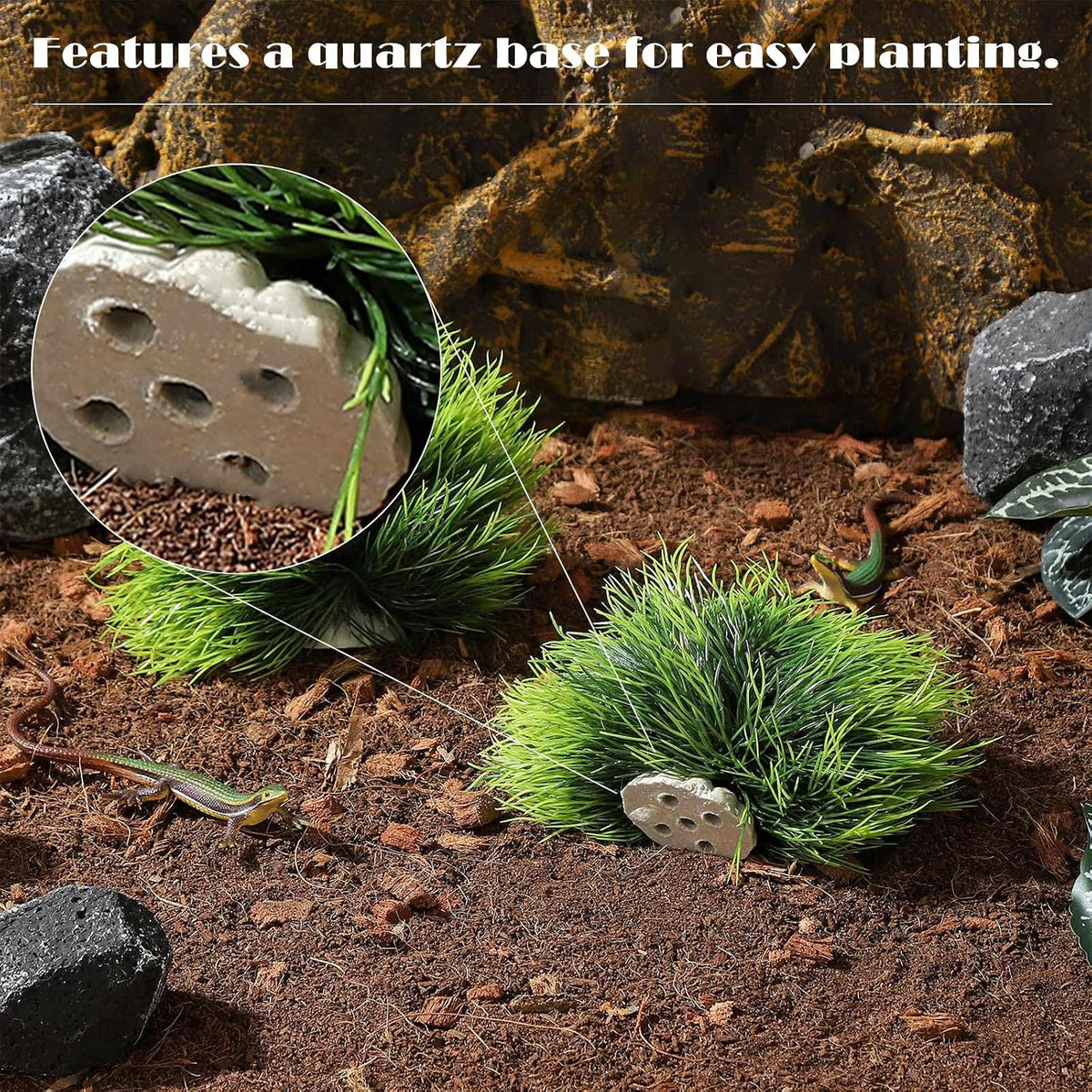 2pcs Artificial Aquarium Plants Decor Green Grass Plastic Hideout Waterscape Ornament Fish Tank Accessories for Turtle Betta Hides - Large