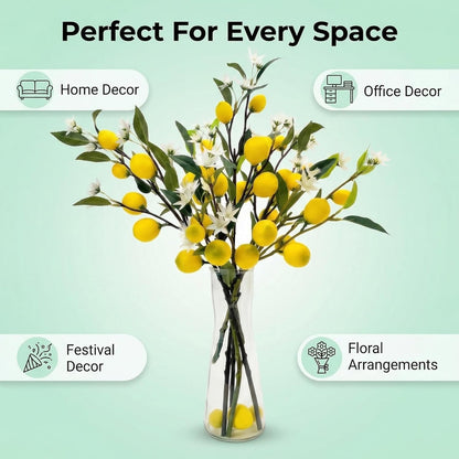 5pcs Artificial Lemon Fruit, 24 Inch | Lifelike Indoor Plants, Lemon Tree Artificial, For Decoration, Outdoor Artificial Plants, For Homes, Offices, Festivals