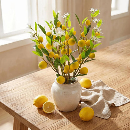 5pcs Artificial Lemon Fruit, 24 Inch | Lifelike Indoor Plants, Lemon Tree Artificial, For Decoration, Outdoor Artificial Plants, For Homes, Offices, Festivals