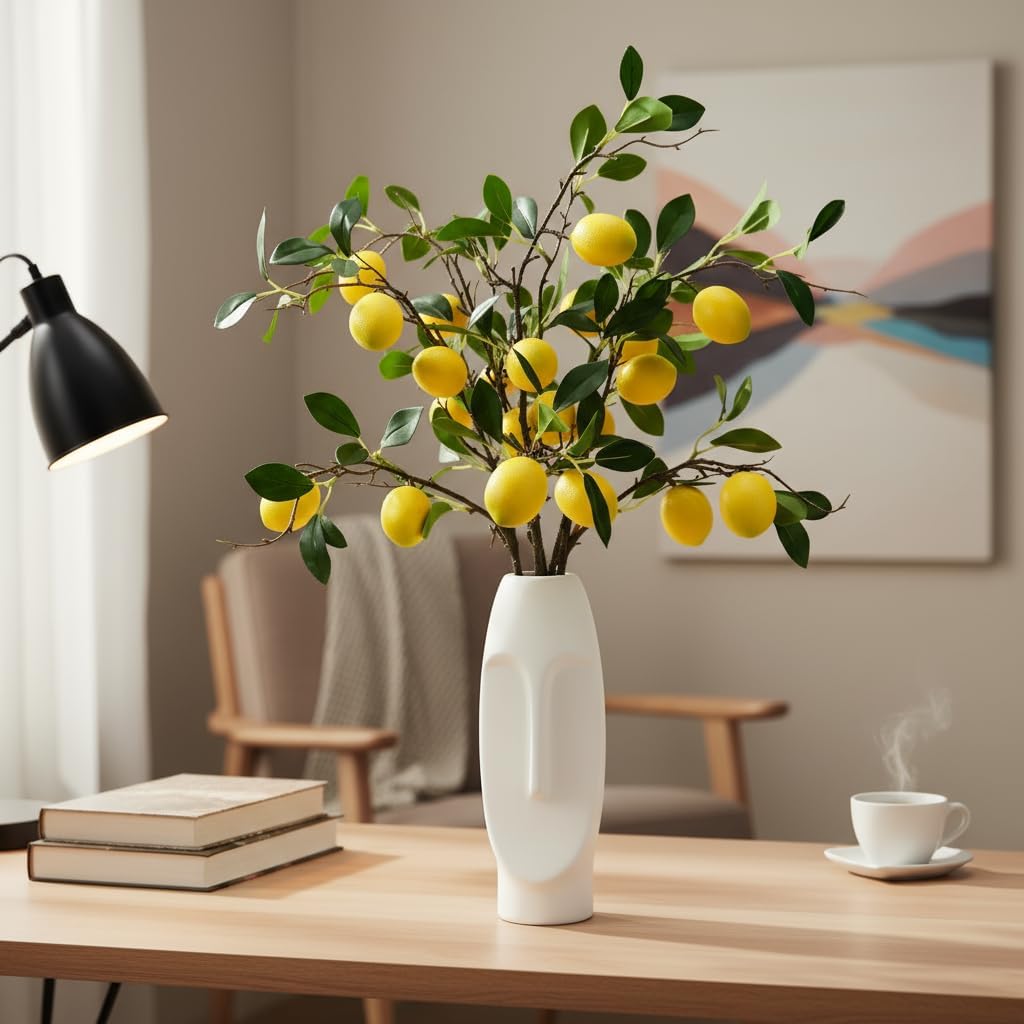 5pcs Artificial Lemon Fruit, 24 Inch | Lifelike Indoor Plants, Lemon Tree Artificial, For Decoration, Outdoor Artificial Plants, For Homes, Offices, Festivals