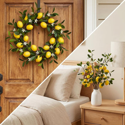 5pcs Artificial Lemon Fruit, 24 Inch | Lifelike Indoor Plants, Lemon Tree Artificial, For Decoration, Outdoor Artificial Plants, For Homes, Offices, Festivals