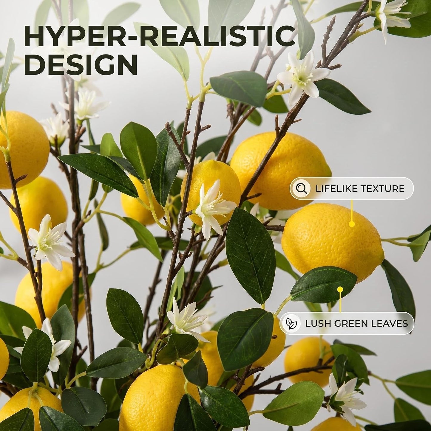 5pcs Artificial Lemon Fruit, 24 Inch | Lifelike Indoor Plants, Lemon Tree Artificial, For Decoration, Outdoor Artificial Plants, For Homes, Offices, Festivals