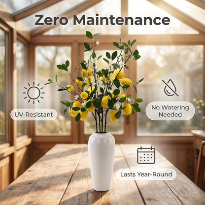 5pcs Artificial Lemon Fruit, 24 Inch | Lifelike Indoor Plants, Lemon Tree Artificial, For Decoration, Outdoor Artificial Plants, For Homes, Offices, Festivals