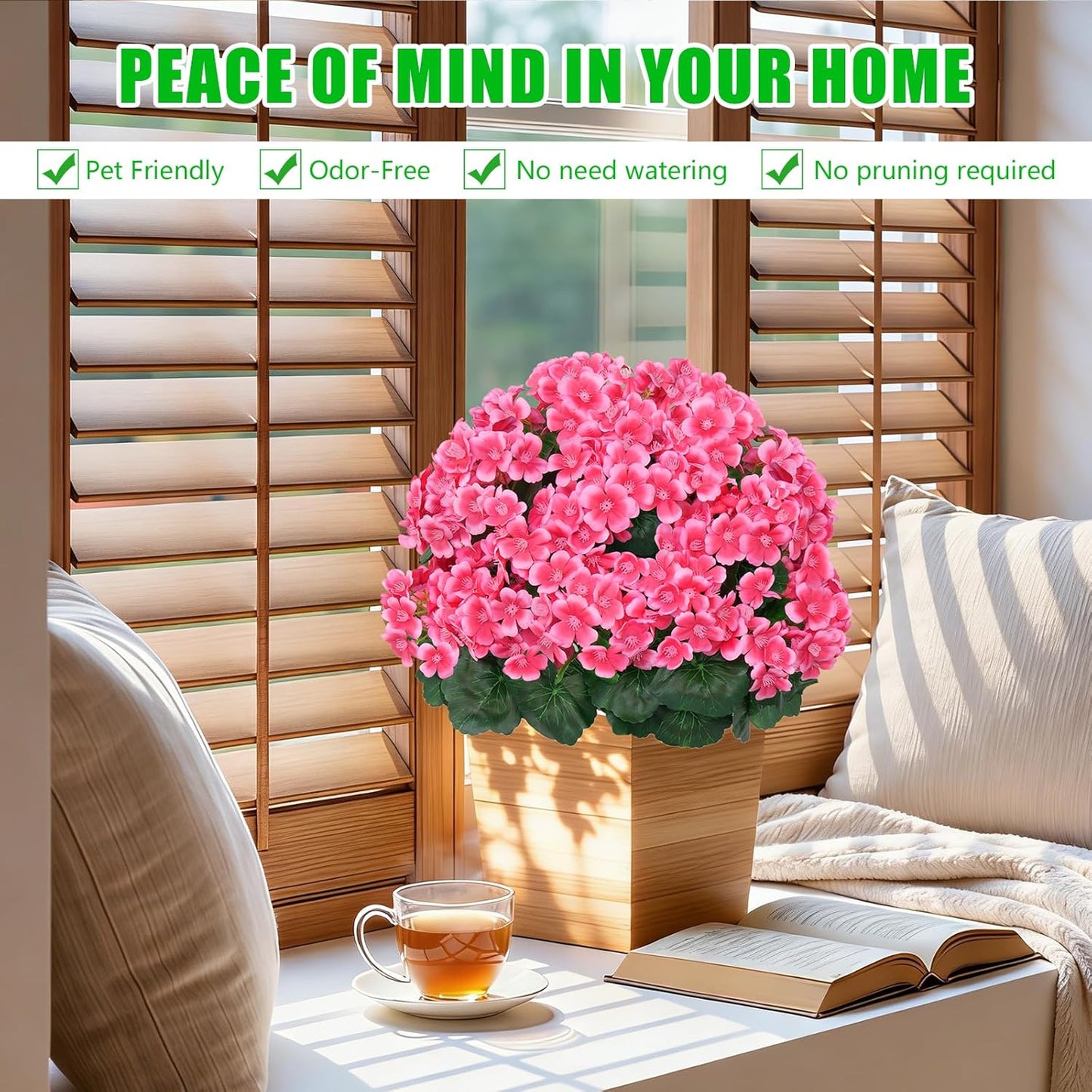 Yangrass Artificial Topiary Pink Flowers for Outdoors, Fake Bushes Topiary Ball Trees Set of 2 with Ground Spikes, Lifelike UV Resistant Faux Plants for Front Porch Garden Patio Decor